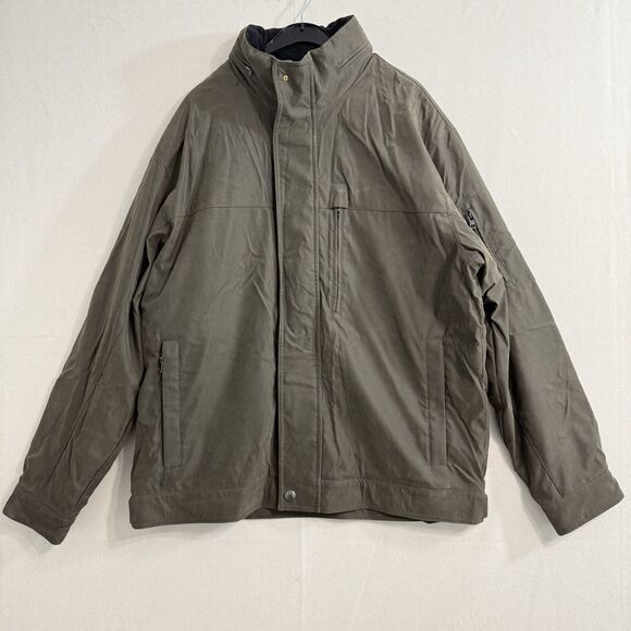 Michael Kors Men's Olive Green Wool Blend Lined Jacket Coat Size Large - Picture 1 of 10